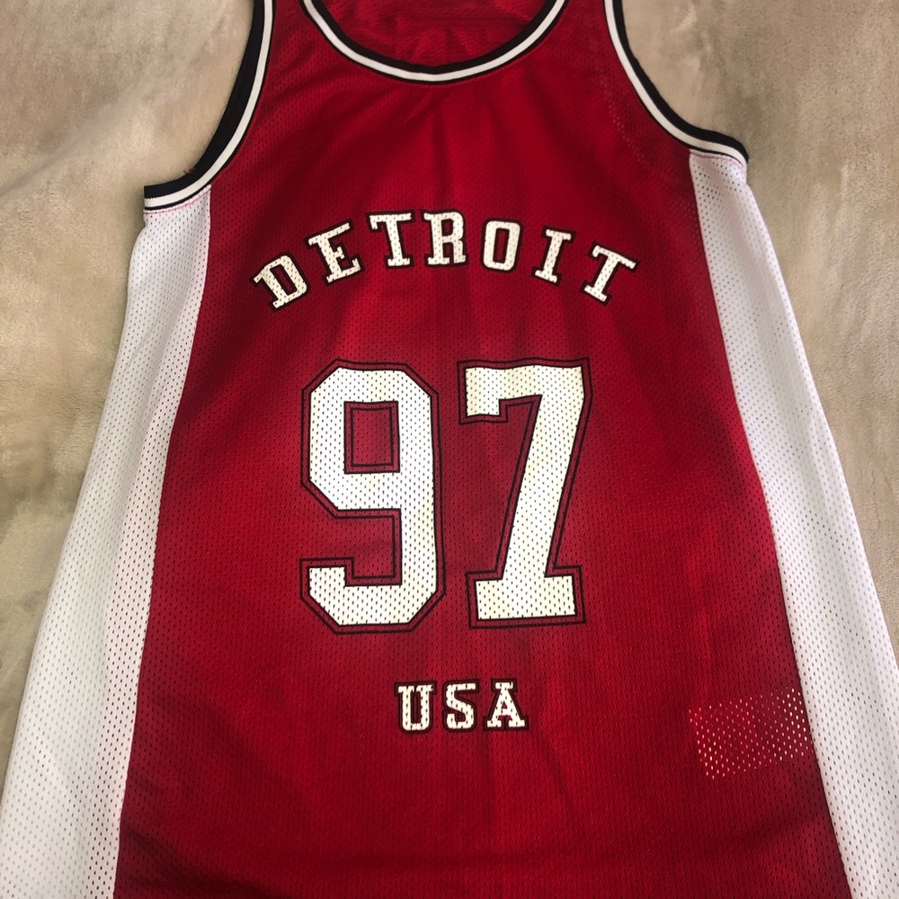 Red & White Detroit Jersey